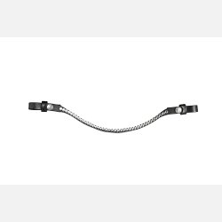 Pandeb�nd Sort l�der, med sm� swarovski sten