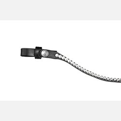 Pandeb�nd Sort l�der, med sm� swarovski sten